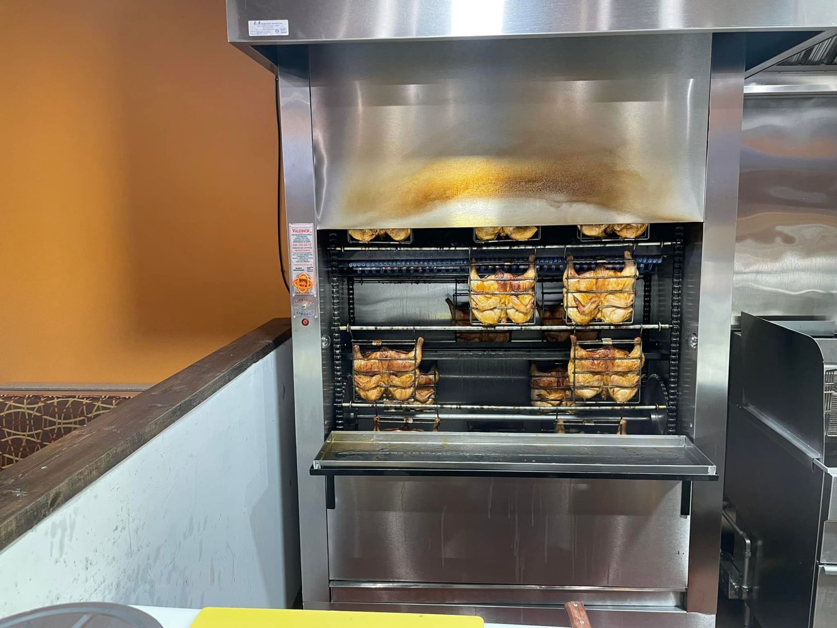 "Like a rotisserie chicken"